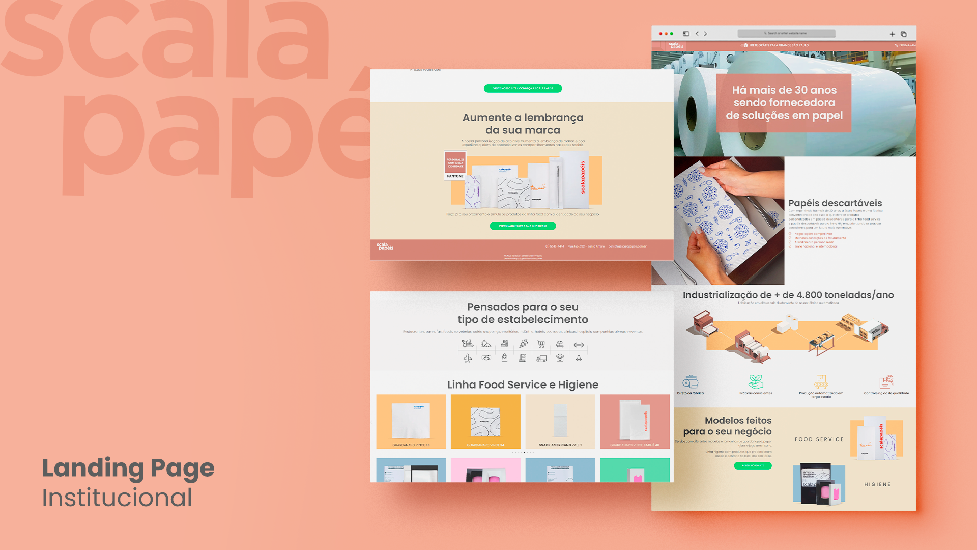 Landing pages estratégicas Institucional